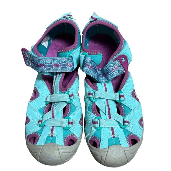 Merrell Hydro Drift Kids Sandals Size 1M Adjustable Strap Turquoise & Purple Dur - Picture 1 of 5